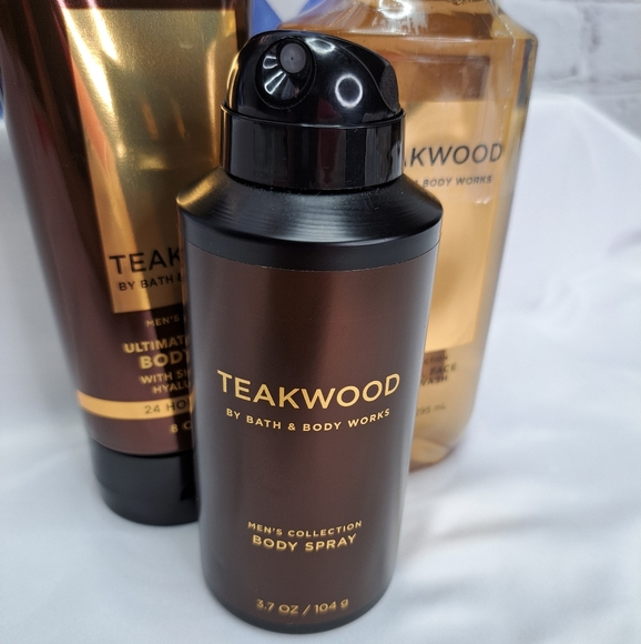 BATH & BODY WORKS 'TEAKWOOD' 3-PIECE GIFT SET BODY WASH, LOTION & MIST - Picture 11 of 16